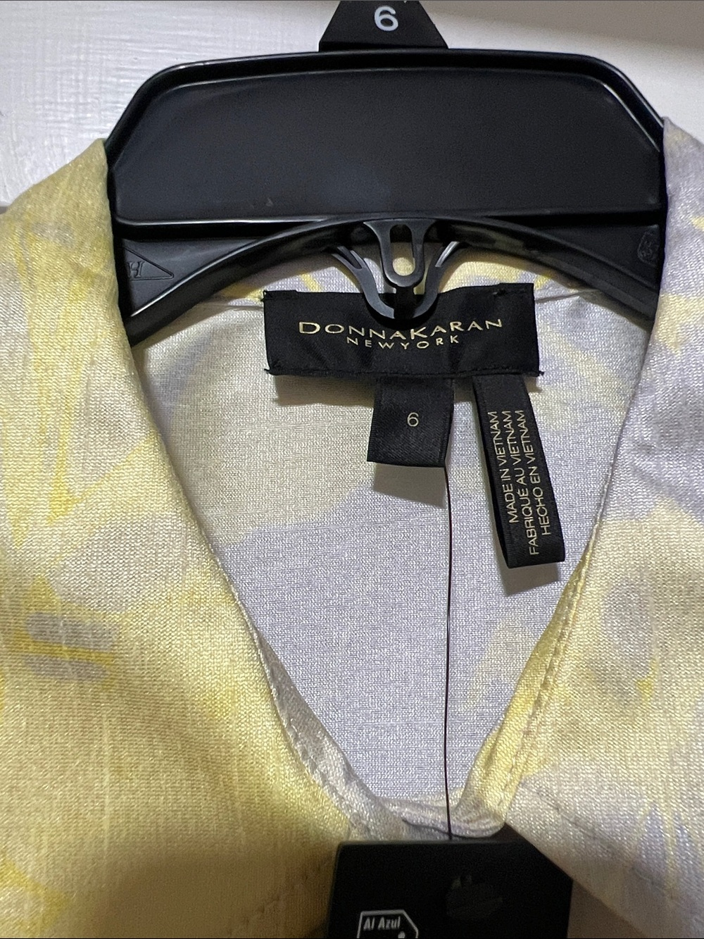 Donna Karan Yellow and Silver Floral Sleeveless Midi Dress - Picture 8 of 8